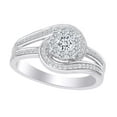 thumbnail image 1 of AFFY Round Shape White Cubic Zirconia Cluster Swirl Engagement Ring In 10k Solid White Gold (0.50 cttw) Ring Size-10.5, 1 of 1