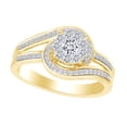 thumbnail image 1 of AFFY Round Shape White Cubic Zirconia Cluster Swirl Engagement Ring In 10k Solid Yellow Gold (0.50 cttw) Ring Size-11, 1 of 1