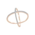 thumbnail image 1 of AFFY Round Shape White Cubic Zirconia Cross Engagement Ring In 14k Rose Gold Over Sterling Silver Ring Size-4.5, 1 of 1