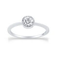 thumbnail image 1 of AFFY Round Shape White Cubic Zirconia Fashion Solitaire Engagement Ring In 10k Solid White Gold Ring Size-5.5, 1 of 6