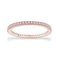 thumbnail image 1 of AFFY Round Shape White Cubic Zirconia Full Eternity Wedding Band Ring In 14k Rose Gold Over Sterling Silver Ring Size-7, 1 of 6