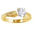 thumbnail image 1 of AFFY Round Shape White Cubic Zirconia Solitaire Engagement Ring In 10K Yellow Gold, Ring Size-8.5, 1 of 1