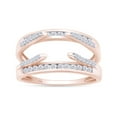 thumbnail image 1 of Round Shape White Cubic Zirconia Solitaire Enhancer Guard Ring 10k Rose Gold Ring Size - 7, 1 of 8