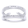 thumbnail image 1 of AFFY Round Shape White Cubic Zirconia Solitaire Enhancer Guard Ring 14K White Gold Ring Size - 6, 1 of 8