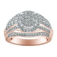 thumbnail image 1 of AFFY Round Shape White Diamond Cluster Halo Style Engagement Ring In 10K Solid Rose Gold (1 Cttw) By, 1 of 1