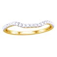 thumbnail image 1 of AFFY Round Shape White Diamond Curved Engagement Band Ring 14K Solid Yellow Gold (0.25 Cttw) By, 1 of 1