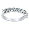 thumbnail image 1 of AFFY Round Shape White Diamond Engagement Wedding Band Ring 14K Solid White Gold (0.9 Cttw), 1 of 1