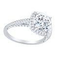 thumbnail image 1 of AFFY Round Shape White Diamond Halo Style Engagement Ring 10K Solid White Gold (0.75 Cttw), 1 of 1