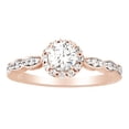 thumbnail image 1 of AFFY Round Shape White Diamond Halo Style Engagement Ring In 14K Solid Rose Gold, 1 of 1