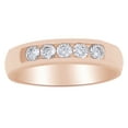 thumbnail image 1 of AFFY Round Shape White Diamond Men's Anniversary Band Ring In 14K Solid Rose Gold, 1 of 1