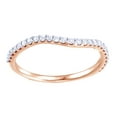 thumbnail image 1 of AFFY Round Shape White Diamond Wave Style Engagement Ring 14K Solid Rose Gold (0.25 Cttw), 1 of 1