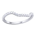 thumbnail image 1 of AFFY Round Shape White Diamond Wave Style Engagement Ring 14K Solid White Gold (0.33 Cttw), 1 of 1