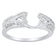 thumbnail image 1 of AFFY Round Shape White Diamond Wrap Style Enhancer Ring In 14K White Gold (0.25 Cttw), 1 of 1