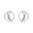 thumbnail image 1 of AFFY Round Shape White Natural Diamond Accent 10K Solid White Gold Fashion Stud Earrings, 1 of 1