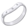 thumbnail image 1 of AFFY Round Shape White Natural Diamond Accent 5 Stone Wedding Band Ring In 14k Solid White Gold Ring Size-10, 1 of 1