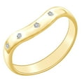 thumbnail image 1 of AFFY Round Shape White Natural Diamond Accent 5 Stone Wedding Band Ring In 14k Solid Yellow Gold Ring Size-6, 1 of 1