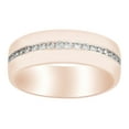 thumbnail image 1 of AFFY Round Shape White Natural Diamond Anniversary Band Ring In 14K Rose Gold (0.37 Cttw), 1 of 1
