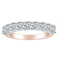 thumbnail image 1 of AFFY Round Shape White Natural Diamond Anniversary Wedding Band Ring In 14k Solid Rose Gold (1.00 Cttw) Ring Size-7.5, 1 of 1