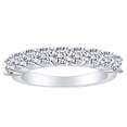 thumbnail image 1 of AFFY Round Shape White Natural Diamond Anniversary Wedding Band Ring In 14k Solid White Gold (1.00 Cttw) Ring Size-5, 1 of 1