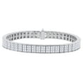 thumbnail image 1 of AFFY Round Shape White Natural Diamond Chain Bracelet In 10k White Gold (8.95 cttw) - 7.5", 1 of 1