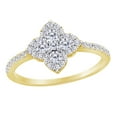thumbnail image 1 of AFFY Round Shape White Natural Diamond Clovr Ring In 14k Yellow Gold (0.4 cttw) Ring Size-8.5, 1 of 2