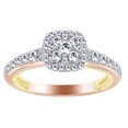 thumbnail image 1 of AFFY Round Shape White Natural Diamond Cluster Halo Style Engagement Ring In 14K Solid Rose Gold (0.75 Cttw), 1 of 1