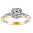 thumbnail image 1 of AFFY Round Shape White Natural Diamond Cluster Halo Style Engagement Ring In 14K Solid Yellow Gold (0.75 Cttw), 1 of 1