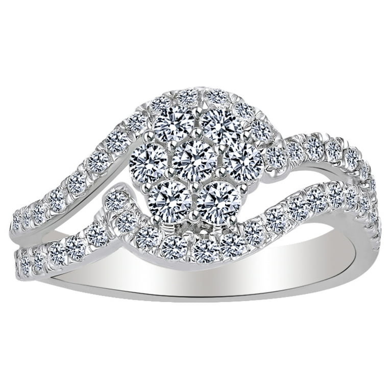 10k Solid White Gold Natural Diamond outlets Ring