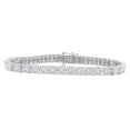 thumbnail image 1 of AFFY Round Shape White Natural Diamond Cluster Tennis Bracelet In 10K White Gold (3.75 cttw)-8.5", 1 of 1