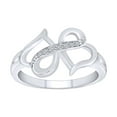 thumbnail image 1 of AFFY Round Shape White Natural Diamond Double Open Heart Ring In 10K Solid Gold-Ring Size-9, 1 of 2
