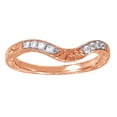 thumbnail image 1 of AFFY Round Shape White Natural Diamond Engagement Wedding Band Ring In 14K Rose Gold (0.16 Cttw), 1 of 1