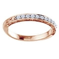 thumbnail image 1 of AFFY Round Shape White Natural Diamond Engagement Wedding Ring In 14K Rose Gold (0.16 Cttw), 1 of 1