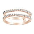 thumbnail image 1 of AFFY Round Shape White Natural Diamond Enhancer Ring Guard In 14K Rose Gold (0.33 Cttw), 1 of 1