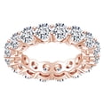 thumbnail image 1 of AFFY Round Shape White Natural Diamond Eternity Anniversary Wedding Band Ring In 14k Solid Rose Gold (5 Cttw) Ring Size-7.5, 1 of 1