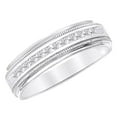 thumbnail image 1 of AFFY Round Shape White Natural Diamond Eternity Band Ring In 10k White Gold (1 cttw) Ring Size-9, 1 of 2