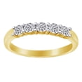 thumbnail image 1 of AFFY Round Shape White Natural Diamond Eternity Band Ring In 10k Yellow Gold (0.4 cttw) Ring Size-14, 1 of 2