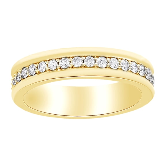 AFFY Round Shape White Natural Diamond Eternity Band Ring In 14K Yellow Gold (0.75 Cttw)