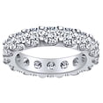 thumbnail image 1 of AFFY Round Shape White Natural Diamond Eternity Engagement Wedding Band Ring In 14k Solid White Gold (4 Cttw) Ring Size-6.5, 1 of 1