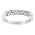 thumbnail image 1 of AFFY Round Shape White Natural Diamond Five Stone Band Ring In 10k White Gold (0.62 cttw) Ring Size-6.5, 1 of 2