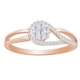 thumbnail image 1 of AFFY Round Shape White Natural Diamond Flower Fashion Ring In 10k Rose Gold (0.2 cttw) Ring Size-10, 1 of 1