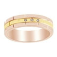 thumbnail image 1 of AFFY Round Shape White Natural Diamond Grooved Band Ring In 14K Rose Gold (0.03 Cttw), 1 of 1