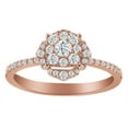 thumbnail image 1 of AFFY Round Shape White Natural Diamond Halo Cluster Style Engagement Ring In 10K Solid Rose Gold (0.5 Cttw) By, 1 of 1