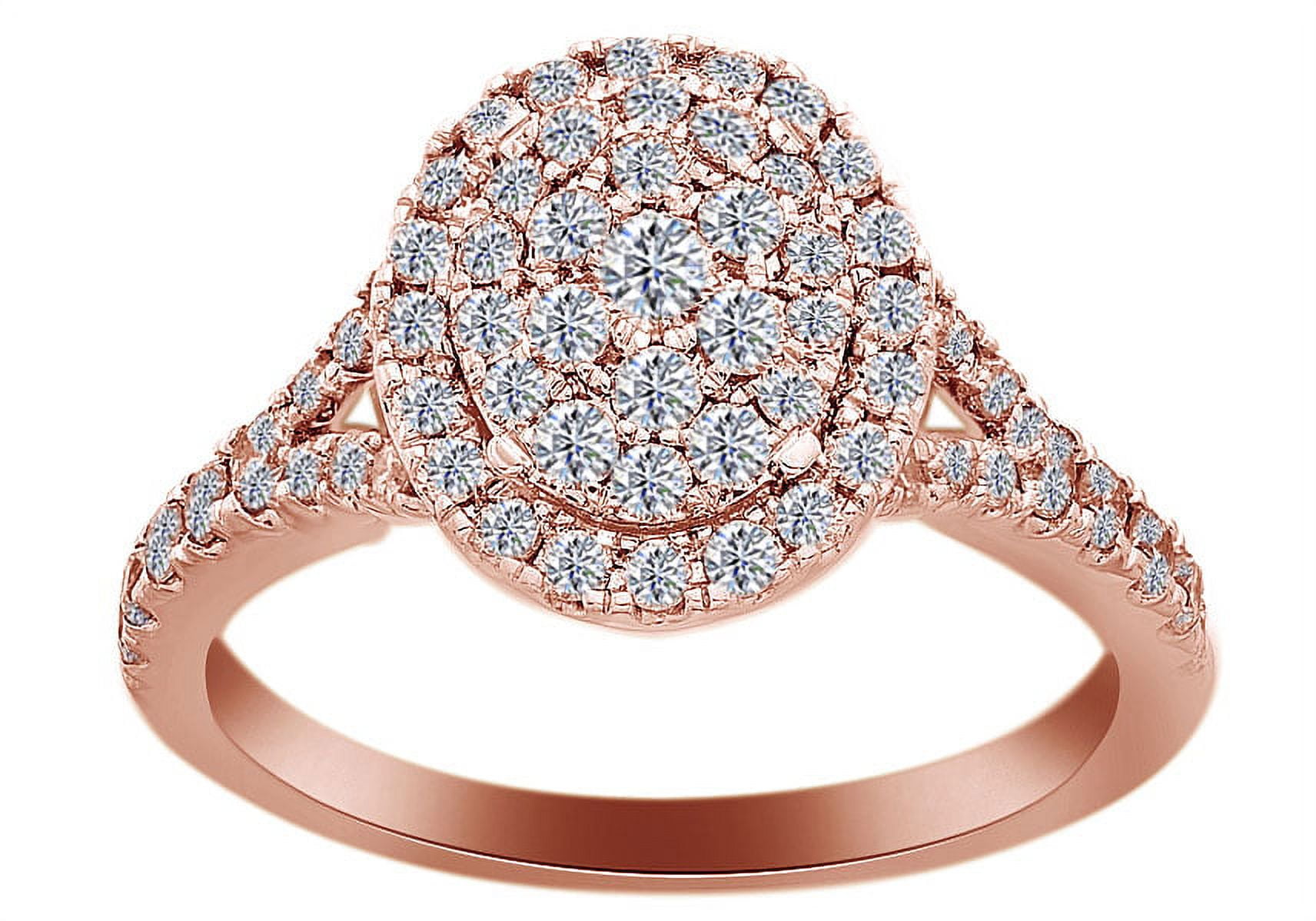 AFFY Round Shape White Natural Diamond Halo Cluster Style Engagement ...