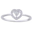 thumbnail image 1 of AFFY Round Shape White Natural Diamond Heart Ring In 10k White Gold (0.1 cttw) Ring Size-11, 1 of 2