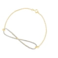 thumbnail image 1 of AFFY Round Shape White Natural Diamond Infinity Chain Bracelet In 10k Yellow Gold (0.5"0 cttw)-7.5", 1 of 1