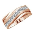 thumbnail image 1 of AFFY Round Shape White Natural Diamond Men's Band Ring In 10k Rose Gold (0.25 cttw) Ring Size-9, 1 of 2