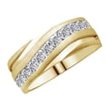 thumbnail image 1 of AFFY Round Shape White Natural Diamond Men's Band Ring In 10k Yellow Gold (0.25 cttw) Ring Size-13, 1 of 2