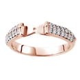 thumbnail image 1 of AFFY Round Shape White Natural Diamond Preset Shank Band Ring In 14K Rose Gold (0.25 Cttw), 1 of 1