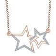 thumbnail image 1 of AFFY Round Shape White Natural Diamond Puffed Heart Pendant Necklace In 14K Rose Gold Over Sterling Silver, 1 of 1