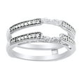 thumbnail image 1 of AFFY Round Shape White Natural Diamond Ring Guard Enhancer In 14K White Gold (0.25 Cttw), 1 of 1